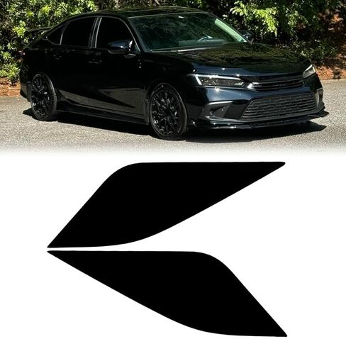 Headlight Side Marker Front Precut Smoke Vinyl Tint Overlays Compatible with Honda Civic Sedan Hatchback EX LX Si Sport Hybrid 2022 2023 2024 2025 in Kuwait