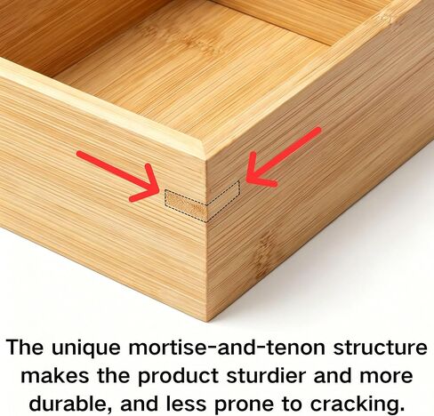 Solid Bamboo Small Drawer Organizer Tray - 5.9"x5.1"x2.4" Multi-Purpose Wooden Storage Bin for Kitchen Utensils, Bathroom Essentials, Office Supplies, Makeup and Jewelry in Kuwait