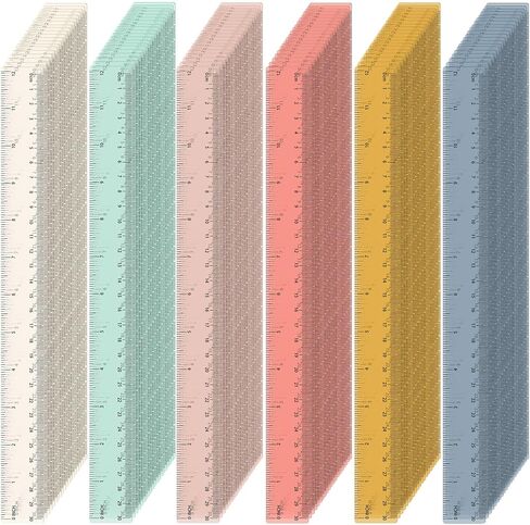 120 Pcs 12 Inch Plastic Ruler Bulk Colorful Transparent Ruler with Imperial and Metric Scales for Back School Office Supplies Home Tool Operation Measuring Drawing(Ocean Colors) in Kuwait