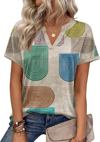 Zeagoo Womens Tops Short Sleeve Summer V Neck Shirts Work Blouses Business Outfits Fashion Clothing in Saudi Arabia