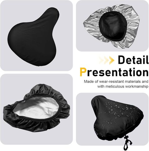 2 PCS Bike Seat Cover, Waterproof Ebike Seat Covers, Rain & Sun Protector for Saddle, Unisex Bicycle Saddle Cushion Protect (Black) in Kuwait