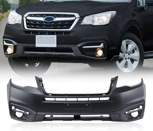 JIAHE Auto Front Bumper Cover for Subaru Forester 2016 2017-2018 2.5L Engine, Primered Black Unpainted Plastic Bumper Guard Protector w/Fog Light Holes, Heavy Duty Replacement 57704SG030 SU1000181 in Saudi Arabia
