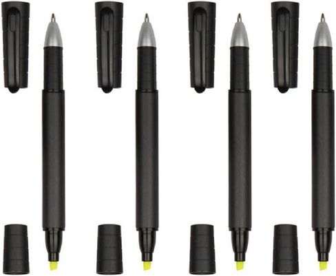 4 Pcs Dual Tip Highlighter and Gel Pen Set Yellow Marker Black Ink Pen for Journaling Note Taking Studying Office Supplies in Saudi Arabia