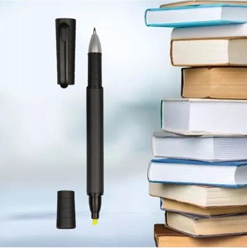 4 Pcs Dual Tip Highlighter and Gel Pen Set Yellow Marker Black Ink Pen for Journaling Note Taking Studying Office Supplies in Saudi Arabia