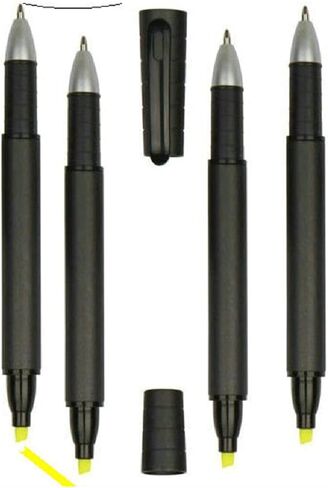 4 Pcs Dual Tip Highlighter and Gel Pen Set Yellow Marker Black Ink Pen for Journaling Note Taking Studying Office Supplies in Saudi Arabia