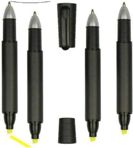 4 Pcs Dual Tip Highlighter and Gel Pen Set Yellow Marker Black Ink Pen for Journaling Note Taking Studying Office Supplies in Saudi Arabia