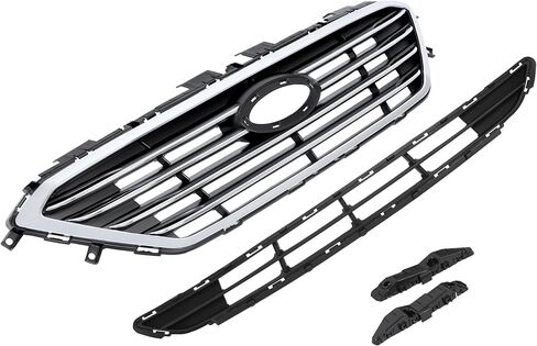 ALMULOO 4Pcs Upper&Lower Grill&Bumper Bracket Compatible with 2015-2017 Hyundai Sonata Front Bumper Grille + Bracket Replacement for 86350C2000 86561C2000 86513C2000 86514C2000 Chrome Black Silvery in Kuwait