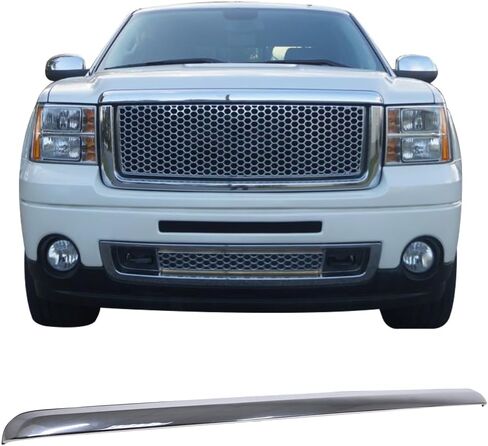 IKON MOTORSPORTS، شبكة متوافقة مع 2007-2013 GMC Sierra 1500 Denali، قالب غطاء أمامي من البلاستيك ABS من الكروم، 2008 2009 2010 2011 2012 in Kuwait