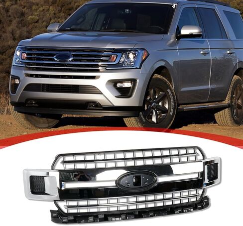 Chrome Front Bumper Radiator Grille Grill Compatible with 2018 2019 2020 F-150 F150 JL3Z-8200-EA ABS Plastic in Saudi Arabia