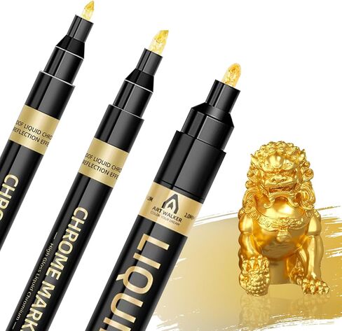Golden Tombstone Marker Pen 3pcs, Waterproof Stone Repair Paint Pen, Strong Coverage, Fade Resistant, Ideal for Restoring Faded Memorial Inscriptions and Tombstone Lettering（Gold） in Saudi Arabia