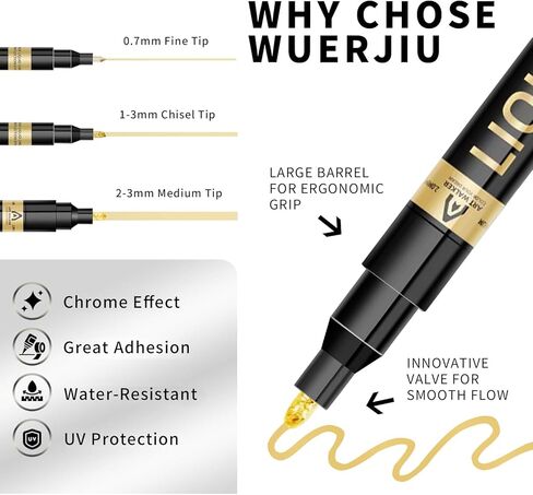 Golden Tombstone Marker Pen 3pcs, Waterproof Stone Repair Paint Pen, Strong Coverage, Fade Resistant, Ideal for Restoring Faded Memorial Inscriptions and Tombstone Lettering（Gold） in Saudi Arabia
