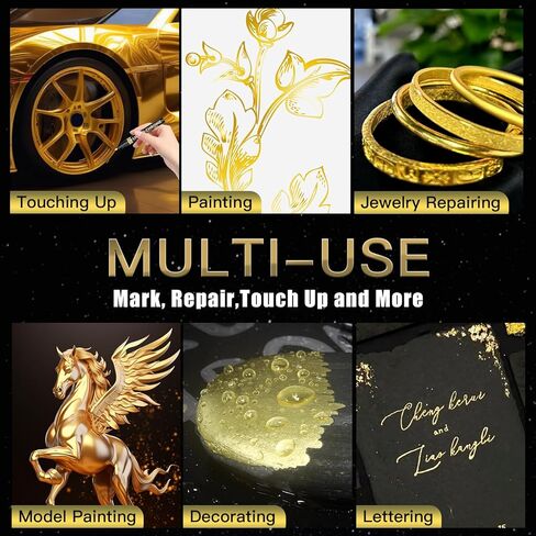Golden Tombstone Marker Pen 3pcs, Waterproof Stone Repair Paint Pen, Strong Coverage, Fade Resistant, Ideal for Restoring Faded Memorial Inscriptions and Tombstone Lettering（Gold） in Saudi Arabia