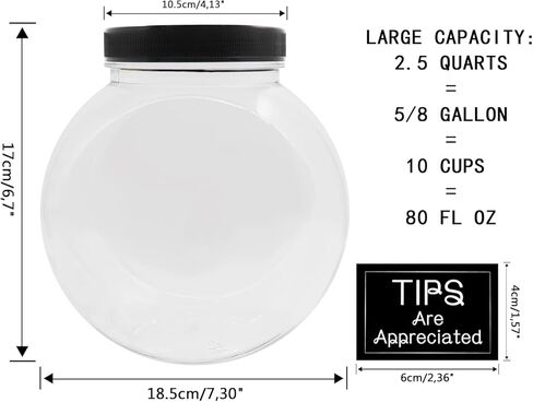 Large Coin Bank Jar, Big Clear Plastic Coin Money Tip Change Saving Piggy Jar with Silver Slotted Lid, 2 Placement Methods Large Plastic Coins Piggy Money Change Clear Bank for Adults Teens in Kuwait
