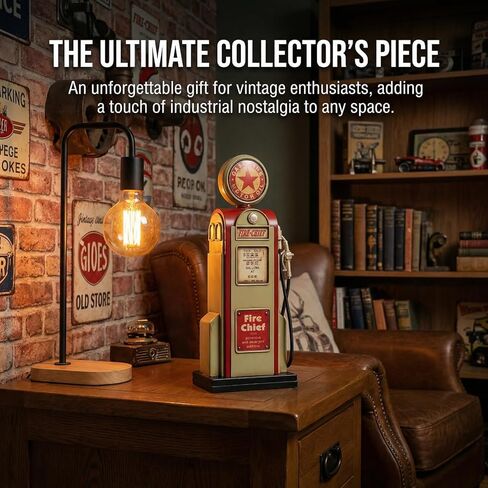 Retro Metal Fuel Dispenser Storage Canister Handcrafted Gas Pump Model Decoration Large Coin Money Box Home and Office Desk Statue with Oil Theme Collectible Gift in Saudi Arabia