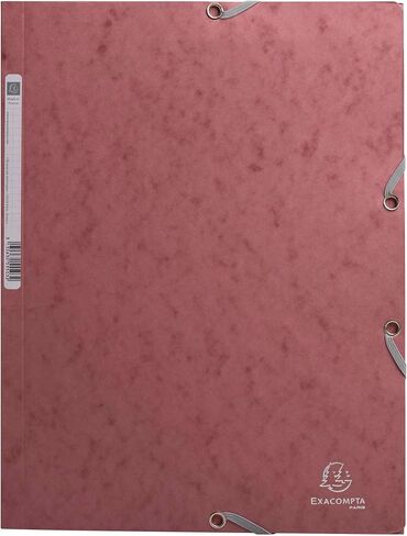 Exacompta - Ref 55270E - Pack of 4 Skandi Elastic folders - 3 Flap Pockets - in Glossy Card 400 g/m2 - Size 24 x 32 cm for A4 documents - Assorted Colours in Kuwait