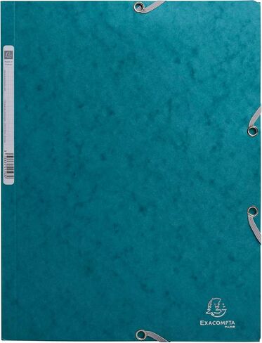 Exacompta - Ref 55270E - Pack of 4 Skandi Elastic folders - 3 Flap Pockets - in Glossy Card 400 g/m2 - Size 24 x 32 cm for A4 documents - Assorted Colours in Kuwait