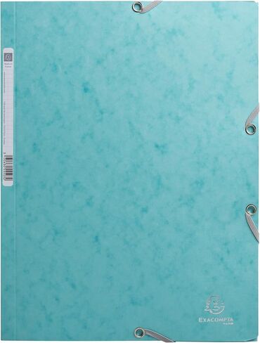 Exacompta - Ref 55270E - Pack of 4 Skandi Elastic folders - 3 Flap Pockets - in Glossy Card 400 g/m2 - Size 24 x 32 cm for A4 documents - Assorted Colours in Kuwait