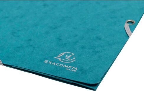 Exacompta - Ref 55270E - Pack of 4 Skandi Elastic folders - 3 Flap Pockets - in Glossy Card 400 g/m2 - Size 24 x 32 cm for A4 documents - Assorted Colours in Kuwait