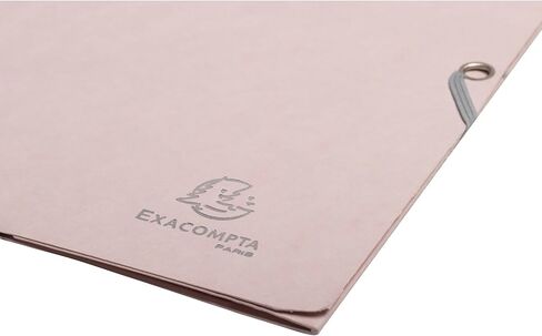 Exacompta - Ref 55270E - Pack of 4 Skandi Elastic folders - 3 Flap Pockets - in Glossy Card 400 g/m2 - Size 24 x 32 cm for A4 documents - Assorted Colours in Kuwait