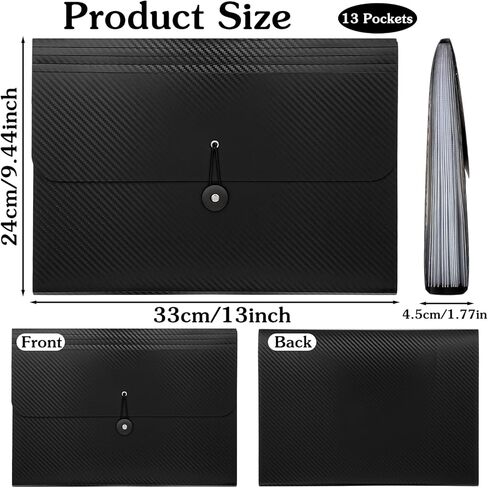 2pcs Expanding File Folders,13 Pockets Accordion File Organizer Document Organizer with Elastic Buckles Closure,A4 Paper Document Organizer for Home School Office in Kuwait