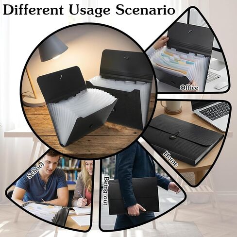 2pcs Expanding File Folders,13 Pockets Accordion File Organizer Document Organizer with Elastic Buckles Closure,A4 Paper Document Organizer for Home School Office in Kuwait