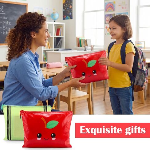8 Pcs Back to School Mesh Zipper Pouch Bags 9x13 A4 Letter Size Pencil Crayon Apple File Pouches Puzzle Storage Bags Reusable Zipper Pouches Organizing for First Day Teacher Gifts Board Game in Kuwait
