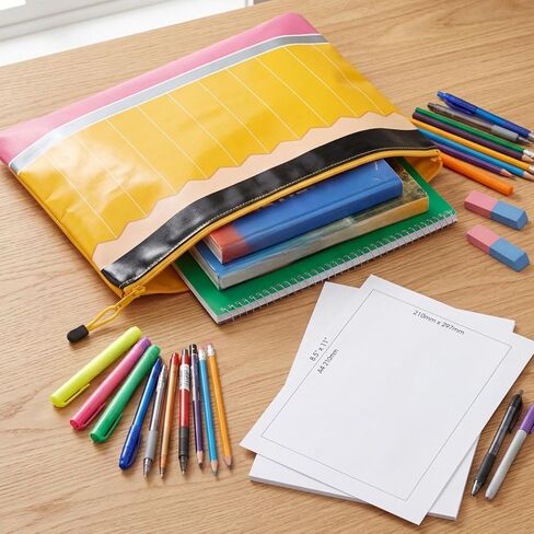 8 Pcs Back to School Mesh Zipper Pouch Bags 9x13 A4 Letter Size Pencil Crayon Apple File Pouches Puzzle Storage Bags Reusable Zipper Pouches Organizing for First Day Teacher Gifts Board Game in Kuwait
