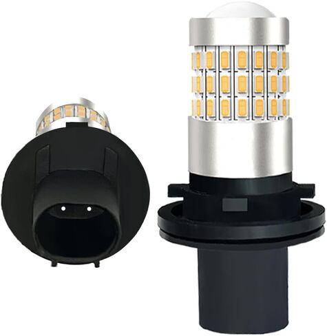PH24WY LED لمبة العنبر، AC/DC9-24V PH24W PU20D مصابيح إشارة الانعطاف الأمامية مع عدسة 54-SMD 3014 3-SMD 3030 رقائق للسيارات.2-حزمة. in Kuwait