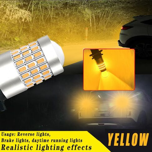 PH24WY LED لمبة العنبر، AC/DC9-24V PH24W PU20D مصابيح إشارة الانعطاف الأمامية مع عدسة 54-SMD 3014 3-SMD 3030 رقائق للسيارات.2-حزمة. in Kuwait