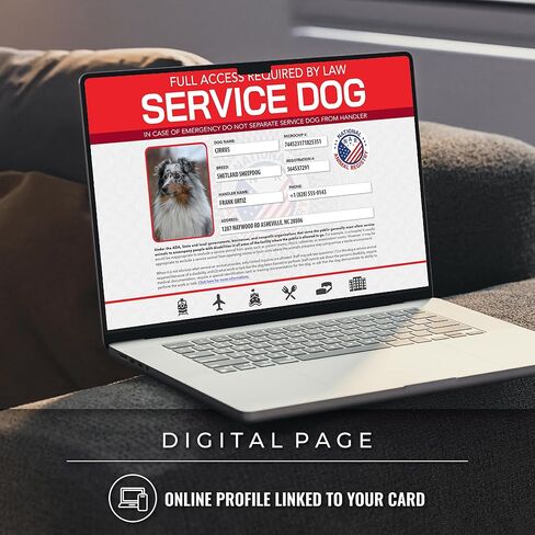 Service Dog Starter Pack – Digital ID Profile + PVC Service Dog ID Card + Service Dog Guide | ADA-Compliant & Public Access-Friendly | National Animal Registry in Kuwait