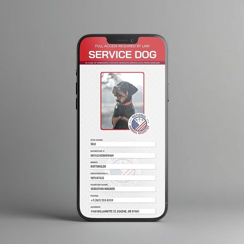 Service Dog Starter Pack – Digital ID Profile + PVC Service Dog ID Card + Service Dog Guide | ADA-Compliant & Public Access-Friendly | National Animal Registry in Kuwait