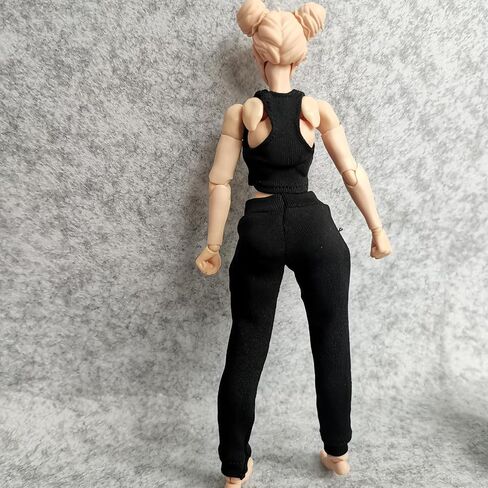 SSbeauty M 1/12 Scale Figure Clothes Vest T-Shirt + Pocket Pants for 1:12 6inch Female TBL Action Figure Doll Clothes (Black) in Kuwait
