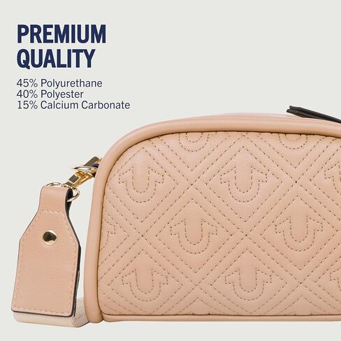 True Religion Quilted Crossbody Bag, Small Structured Purse for Women, Adjustable Strap, Quilted Horseshoe Pattern in Saudi Arabia