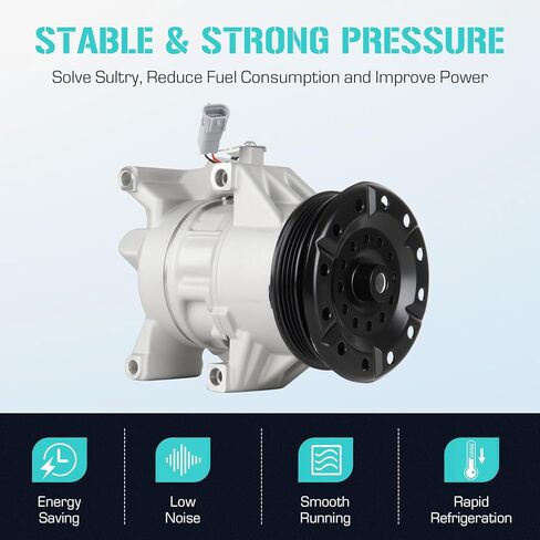 AC Compressor with Clutch Fit for 2004 2005 2006 Scion xA 1.5L, 2004 2005 2006 Scion xB 1.5L, Replace CO 11034C, Air Condition automotive replacement in Kuwait