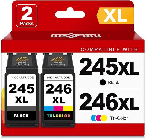 MEGAIN 245XL 246XL Ink Cartridge Replacement for Canon 245 246 XL PG245 CL246 for Canon PIXMA MG2525 MG3022 MX490 TS202 TS3322 TR4520 TS302 TR4527 Printer Ink Cartridges (1 Black, 1 Color Combo) in Saudi Arabia