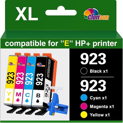 Compatible for HP 923 Ink Cartridges Combo Pack 4 Pack Replacement for HP 923 Ink for HP OfficeJet Pro 8135e 8139e 8138e 8125e 8128e 8122e 8130 8120 Printer Ink Cartridges Black Cyan Magenta Yellow in Saudi Arabia