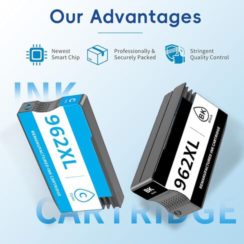 Caelum 962XL Pack (4-Pack, BK, CMY) Replacement for HP 962XL Ink Cartridges Combo Pack HP Ink 962XL Black and 962 Color Combo Pack for HP officejet pro 9020 9015 9010 9018 9025 9012 Printer in Saudi Arabia