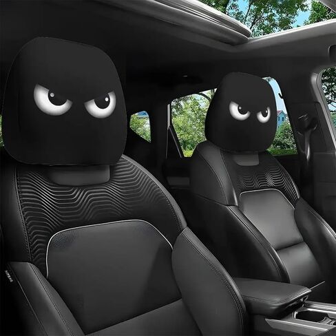 2pcs Car Headrest Covers | Suitable for All Vehicle Models, No-Fill Design, Easy Installation, Ideal for Car Decor, Travel, Daily Commute, Halloween, Christmas, Thanksgiving in Kuwait
