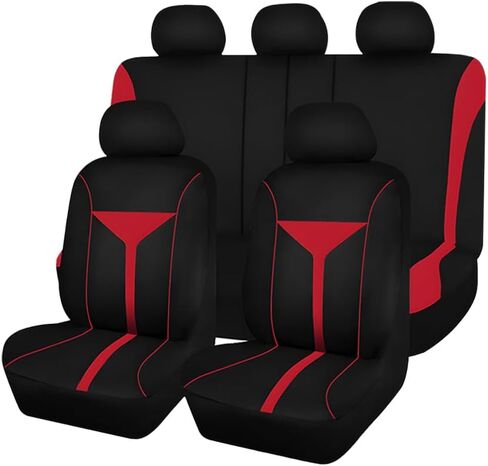 Car Seat Cover Full Set, Breathable Washable Dustproof Vehicle Front & Rear Seat Split Cover with Zipper, Automotive Interior Chair Protector, Universal for SUV Sedan Truck (Beige) in Kuwait