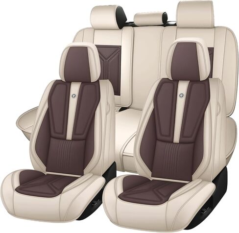 Car Seat Cover for Nissan Versa Note 2014-2019,Driver's Seat Covers,Hard-Wearing Nappa Leather Seat Cover,Non-Slip Leather Seat Covers(Luxury 5 Seat/Black&Red) in Kuwait