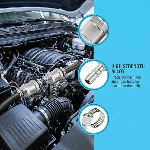 2PCS Car One Way Check Valve, 3/16" Aluminum Alloy Non-Return One-Way Fuel Hose Check Valve for Gasoline Diesel Petrol Oil, Universal for Trucks SUVs Sedans Vans Motorcycles in Kuwait