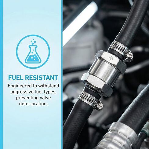 2PCS Car One Way Check Valve, 3/16" Aluminum Alloy Non-Return One-Way Fuel Hose Check Valve for Gasoline Diesel Petrol Oil, Universal for Trucks SUVs Sedans Vans Motorcycles in Kuwait