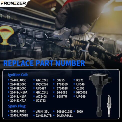 4PCS Ignition Coil Pack & Iridium Spark Plugs Compatible with 2007-2018 Nissan Altima Rogue Sentra Cube Versa Frontier NV200, Infiniti QX60 1.6L 1.8L 2.0L 2.5L L4 Replace UF549 & 9029 in Saudi Arabia