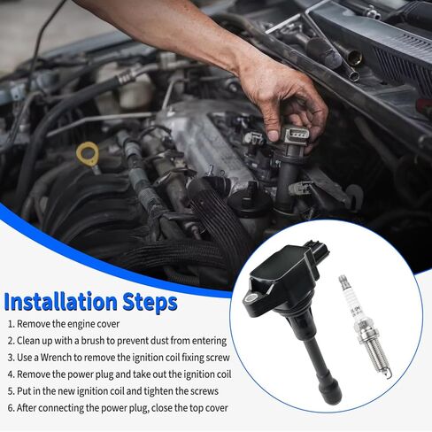 4PCS Ignition Coil Pack & Iridium Spark Plugs Compatible with 2007-2018 Nissan Altima Rogue Sentra Cube Versa Frontier NV200, Infiniti QX60 1.6L 1.8L 2.0L 2.5L L4 Replace UF549 & 9029 in Saudi Arabia