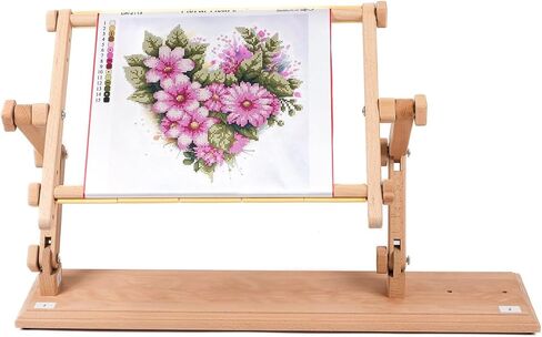 Needlework Table Hands-Free Stand Pelican with Adjustable Frame Tapestry Cross Stitch Embroidery Frame Holder (Beige, 15.7" x 22") in Kuwait