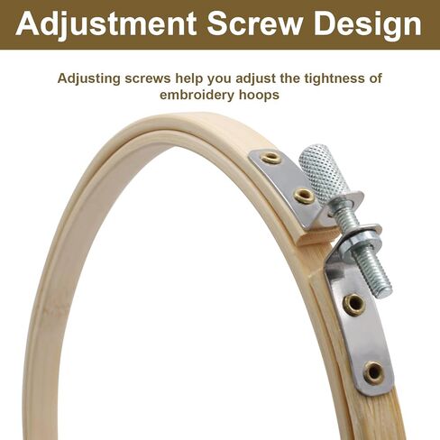 Moicstiy 3 Pcs 3 Sizes Adjustable Embroidery Hoops Set - Oval Frame Hoops in Bamboo for Embroidery, Cross Stitch, Art Craft Sewing, and DIY Decoration in Kuwait