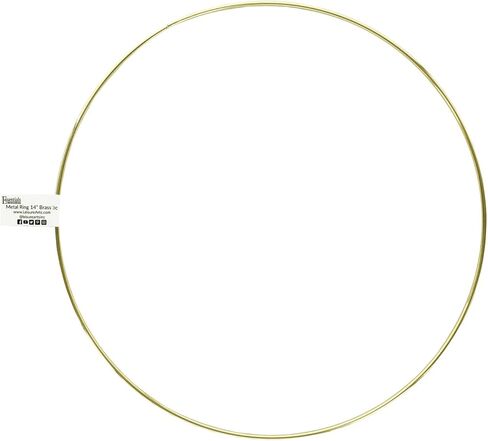 Essentials By Leisure Arts Metal Ring 14" Brass – Wreath Frame, Macrame Hoop, Brass Craft Ring for DIY Projects, Floral Arrangements, Wall Decor, and Handmade Crafts in Kuwait