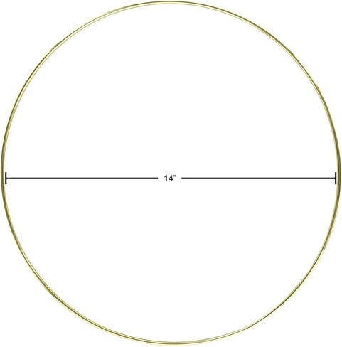 Essentials By Leisure Arts Metal Ring 14" Brass – Wreath Frame, Macrame Hoop, Brass Craft Ring for DIY Projects, Floral Arrangements, Wall Decor, and Handmade Crafts in Kuwait
