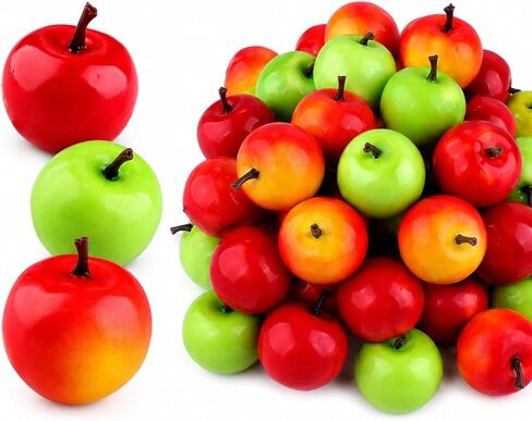 LOGOFUN 30pcs Mini Artificial Fruit Fake Small Apples Simulation Apples Model Mini Foams Apples Prop Model Realistic Fruit Photo Prop for Shopwindow Display in Saudi Arabia