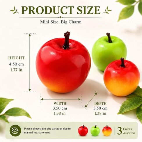 LOGOFUN 30pcs Mini Artificial Fruit Fake Small Apples Simulation Apples Model Mini Foams Apples Prop Model Realistic Fruit Photo Prop for Shopwindow Display in Saudi Arabia